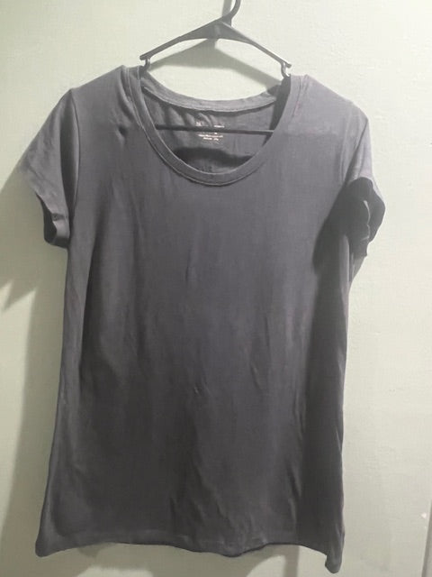 NOBO Solid Dark Gray Cap Sleeve Tee – Size L