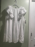 Terra & Sky White Woven Eyelet Dress – Plus Size 2X
