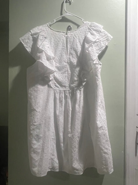 Terra & Sky White Woven Eyelet Dress – Plus Size 2X