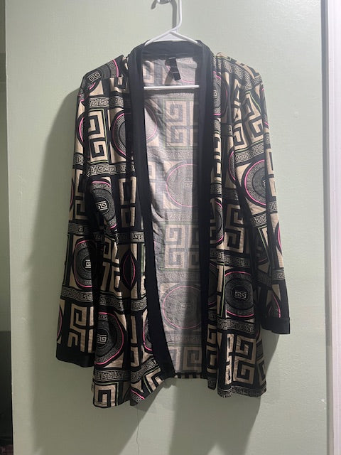 Love Nation Aztec Print Open Front Cardigan – Plus Size 3X