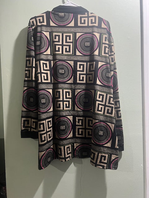 Love Nation Aztec Print Open Front Cardigan – Plus Size 3X