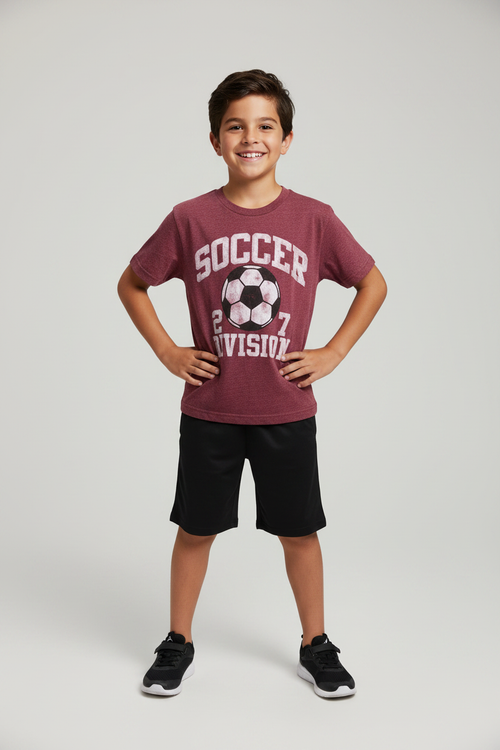 Alstyle Boys Soccer Tee on Model