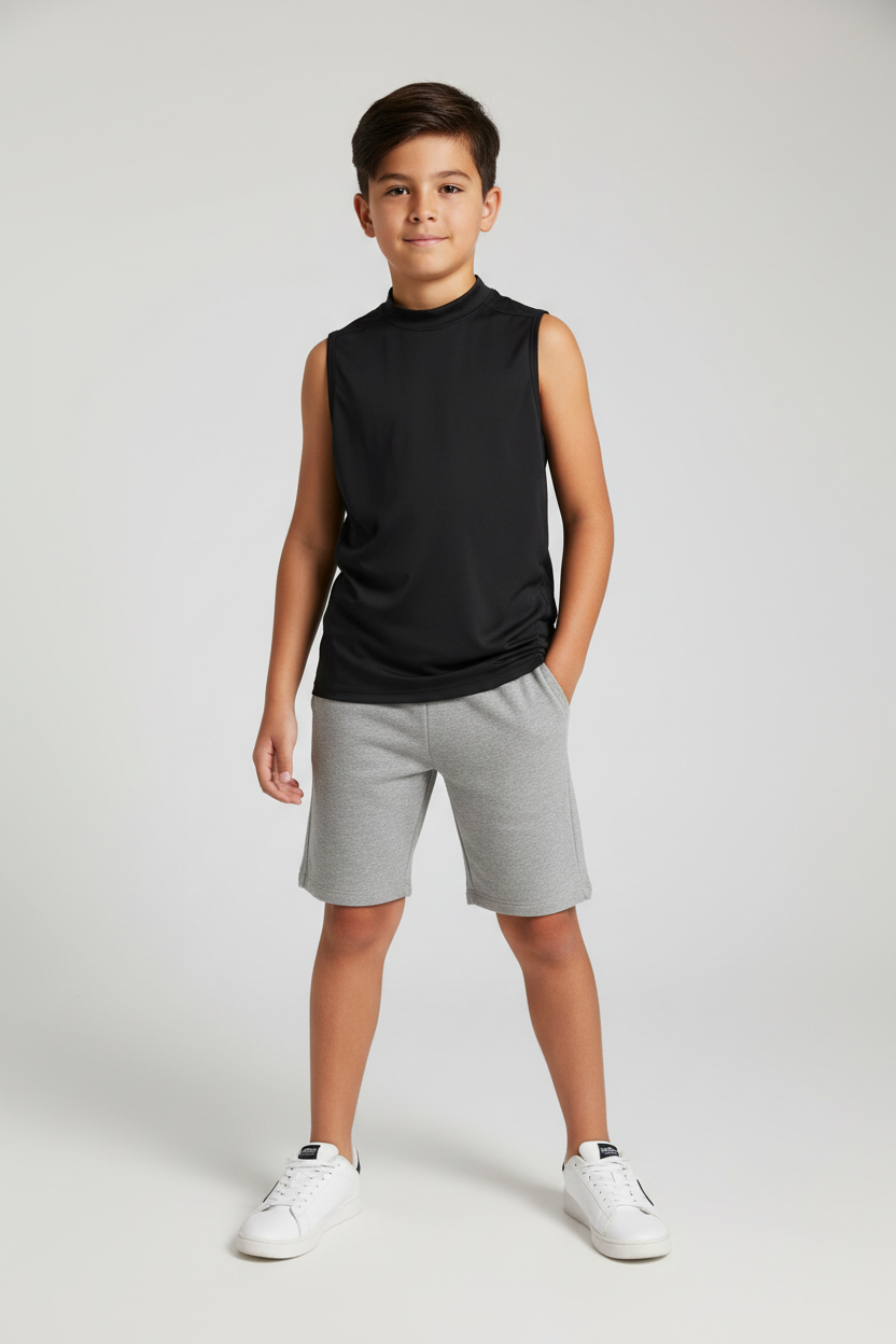 DRI-STAR Boys Muscle Tee - Sweat Shorts