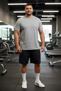 Gray Tee - Gym Background