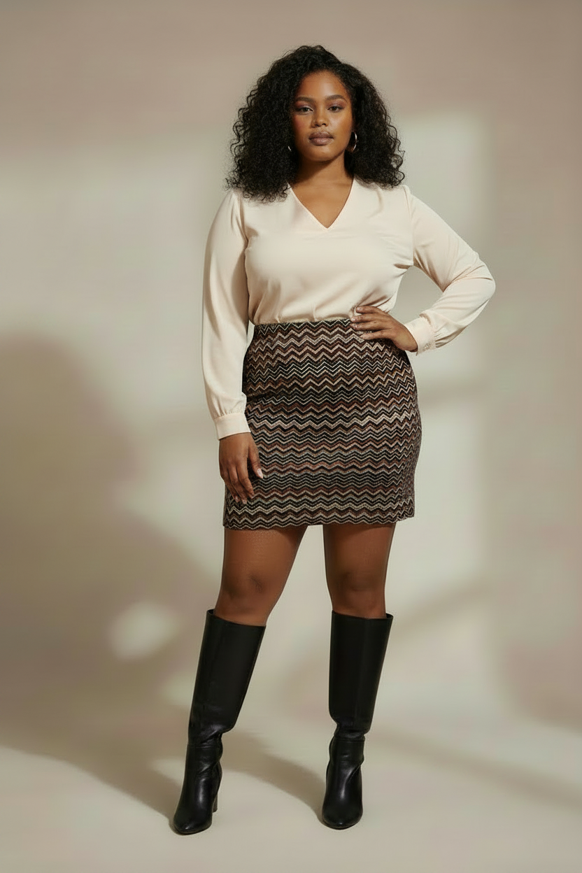 Lane Bryant Zigzag Print Skirt – Plus Size 28