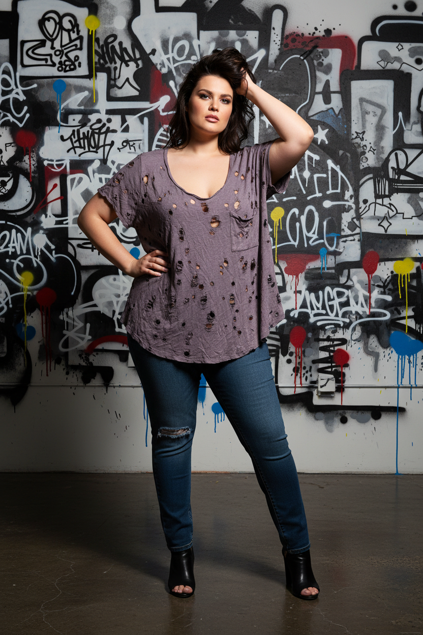 Mossimo Gray Tee - Studio Graffiti Backdrop