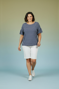 Navy Striped Top - Clean Complementary Background
