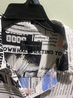 Stylish newspaper graphic tee
