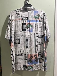 Stylish newspaper graphic tee