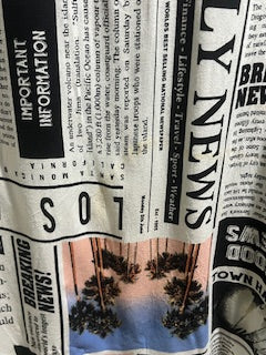 Stylish newspaper graphic tee