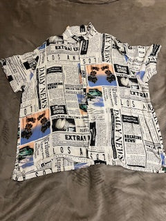 Stylish newspaper graphic tee