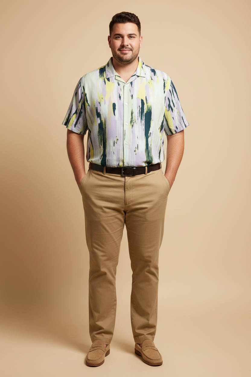 No Boundaries Colorful Shirt - Khaki Smart Casual