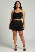 Plus Size Black Tank - Belly Out with Body Jewelry