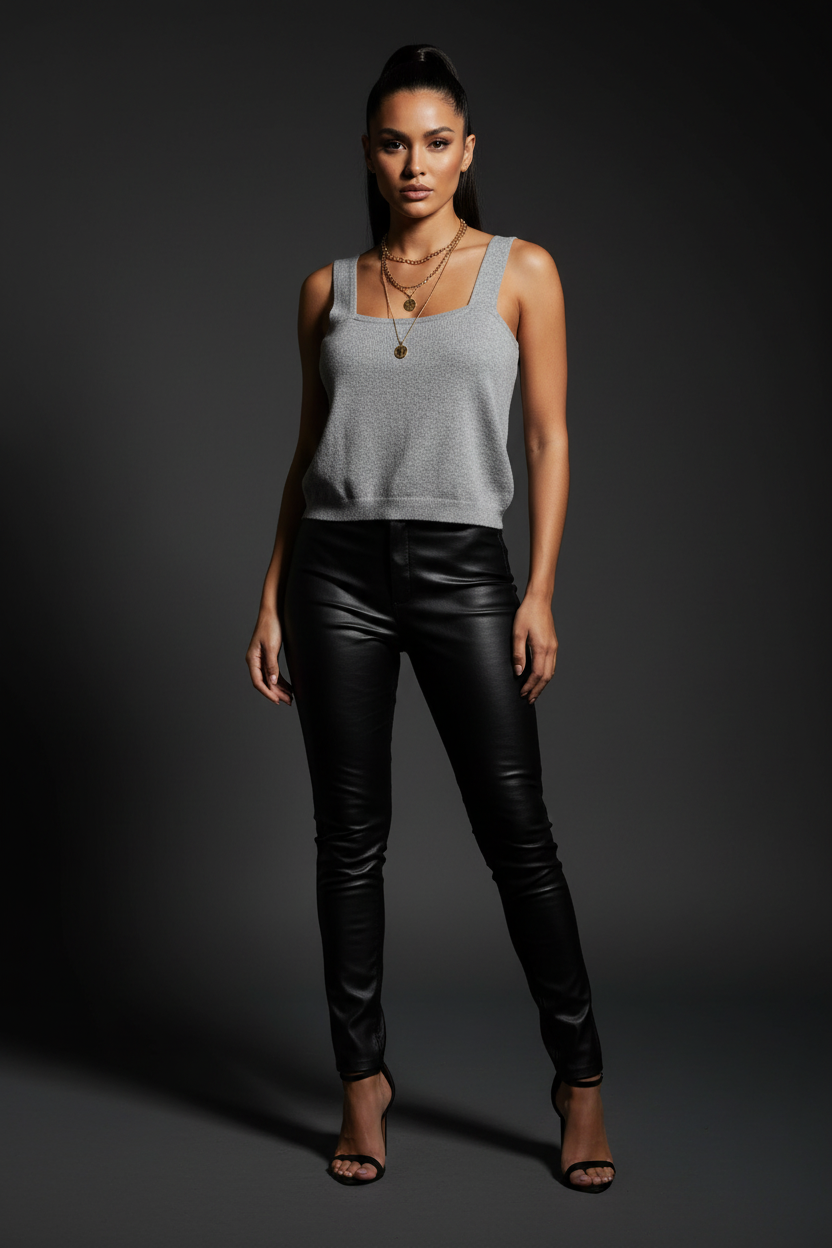 Time and Tru Gray Sweater Cami - Night Out