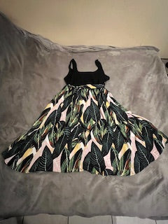 Plus size midi tropical dress