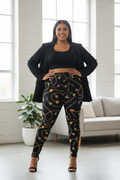 Women's Colorful Chain-Detail Leggings on Model
